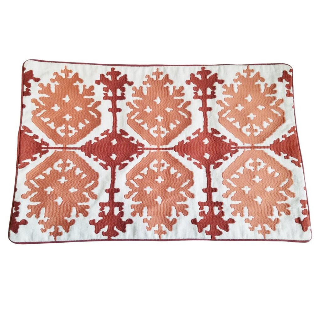 Williams Sonoma Embroidered Lumbar Pillow Cover Casablanca Dusty Rose Moroccan